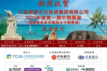 喜报 | 海南省首单市属国企中期票据成功发行
